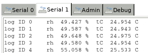 console trace of logging run