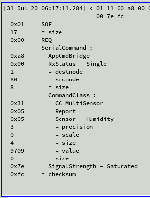 humidity REPORT after button press