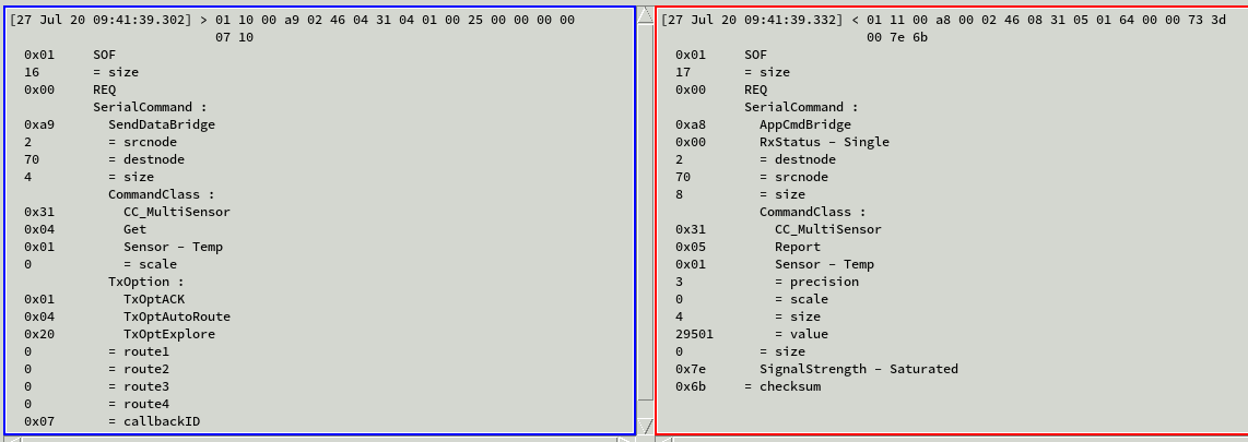 GET and REPORT with temperature reading