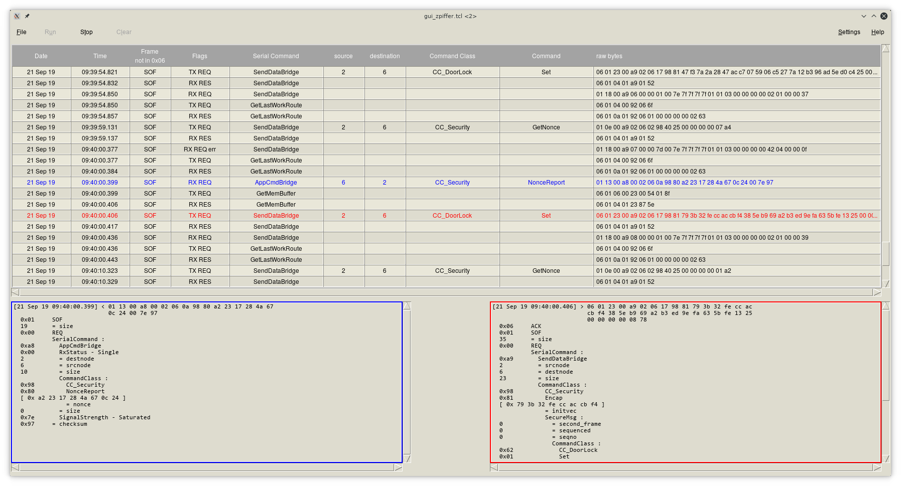 main window of zpiffer GUI